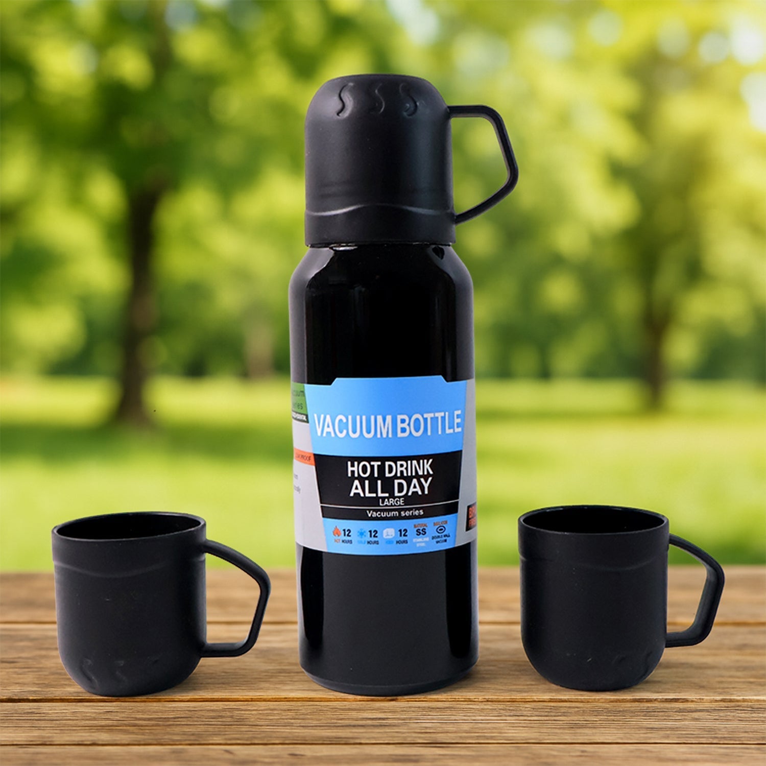 Black Insulated Flask Set Black Insulated Flask Set